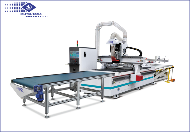 HF1325CSP CNC router (Linear tool-changing system&amp;Pre-labeling&amp;Auto loading in&amp;out system)